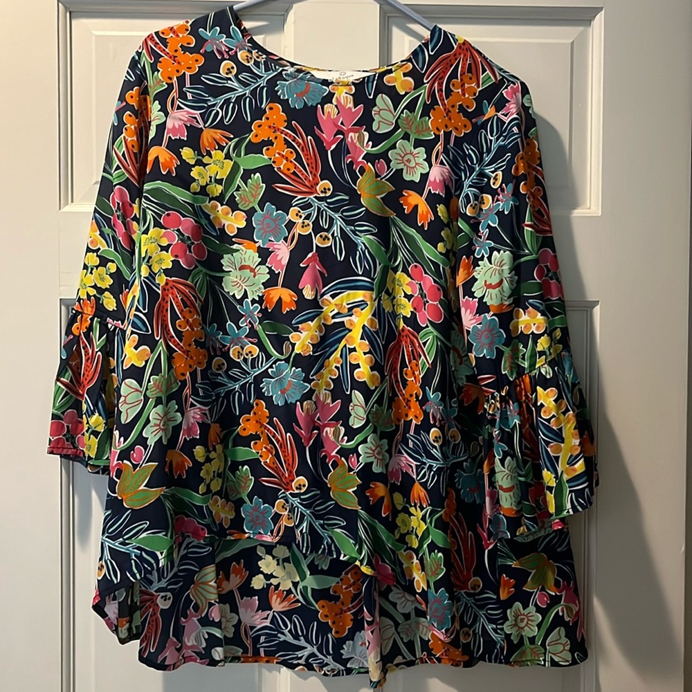 LaRoque Silk Floral Blouse